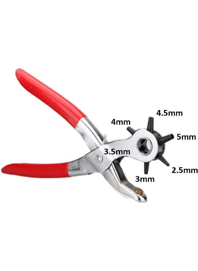 Royal Apex Heavy Duty Revolving Leather Hole Punch, Eyelet Plier Puncher With 6 Sizes For Diy Home Or Craft Projects Belt, Saddle, Tack, Watch Strap, Shoe, Fabric Etc  - Image 4