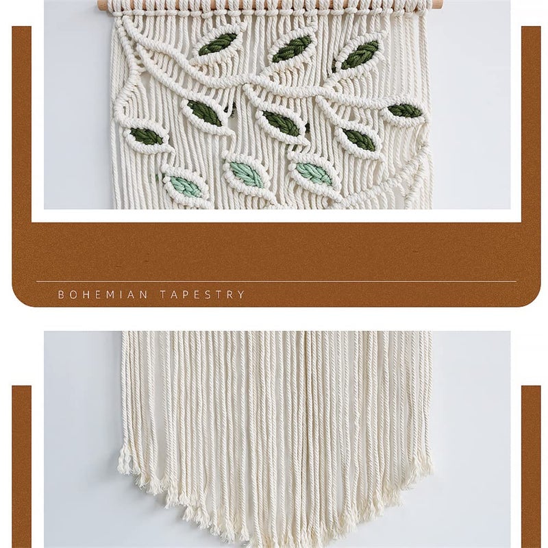BMIDRUT Macrame Hanging Tapestry Boho Hand Woven Tapestries Dream Catchers Boho Wall Art Decor Home Wall Decor Wall Pediment 16x30 Inch - Image 3