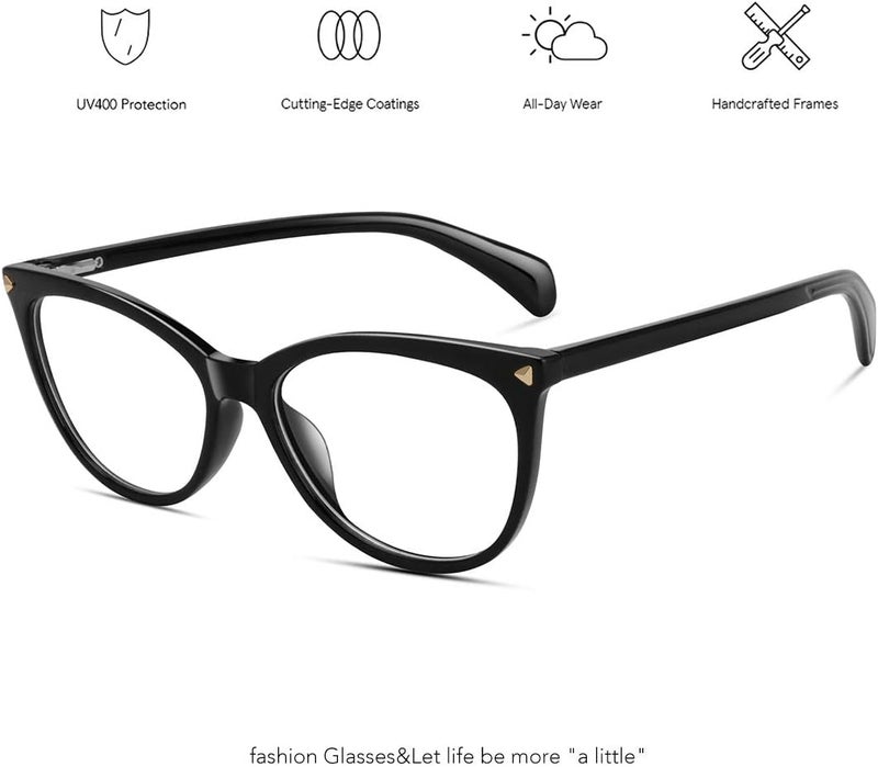 MEETSUN Non Prescription Glasses Frames For Women，Retro Cateye Fake Eyeglasses HD Clear Lens - Image 3