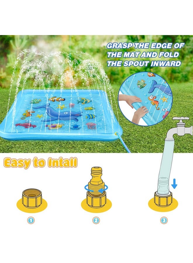 Growsland Splash Pad For Toddlers Outdoor Sprinkler For Kids 67" Summer Water Toys Inflatable Wading Baby Pool Fun Gifts For 3 4 5 6 7 8 9 Years Old Boy Girl Backyard Garden Lawn Outdoor Games - Image 4