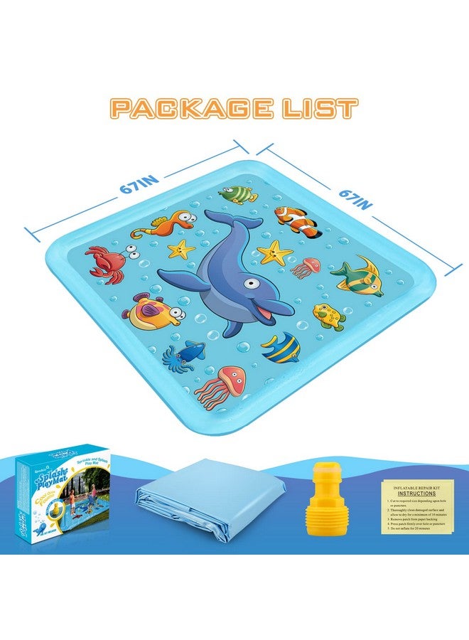Growsland Splash Pad For Toddlers Outdoor Sprinkler For Kids 67" Summer Water Toys Inflatable Wading Baby Pool Fun Gifts For 3 4 5 6 7 8 9 Years Old Boy Girl Backyard Garden Lawn Outdoor Games - Image 5