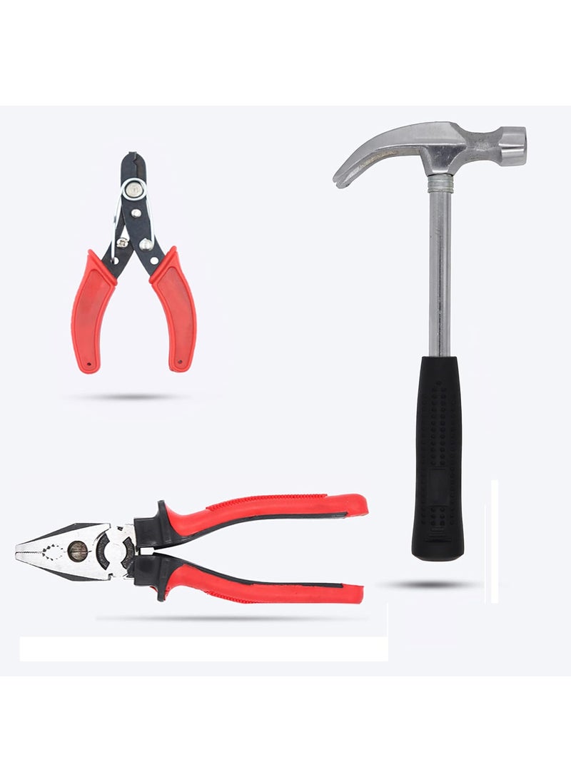 Hillgrove - Hillgrove HGCM461M1 High Quality Durable Construction Metalworking Household Rubber Handle Straight Best Claw Hammer with Wire Cutter and 8inch Combinational Plier - Image 1