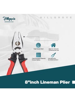 Hillgrove Hillgrove HGCM461M1 High Quality Durable Construction Metalworking Household Rubber Handle Straight Best Claw Hammer with Wire Cutter and 8inch Combinational Plier  - Image 3