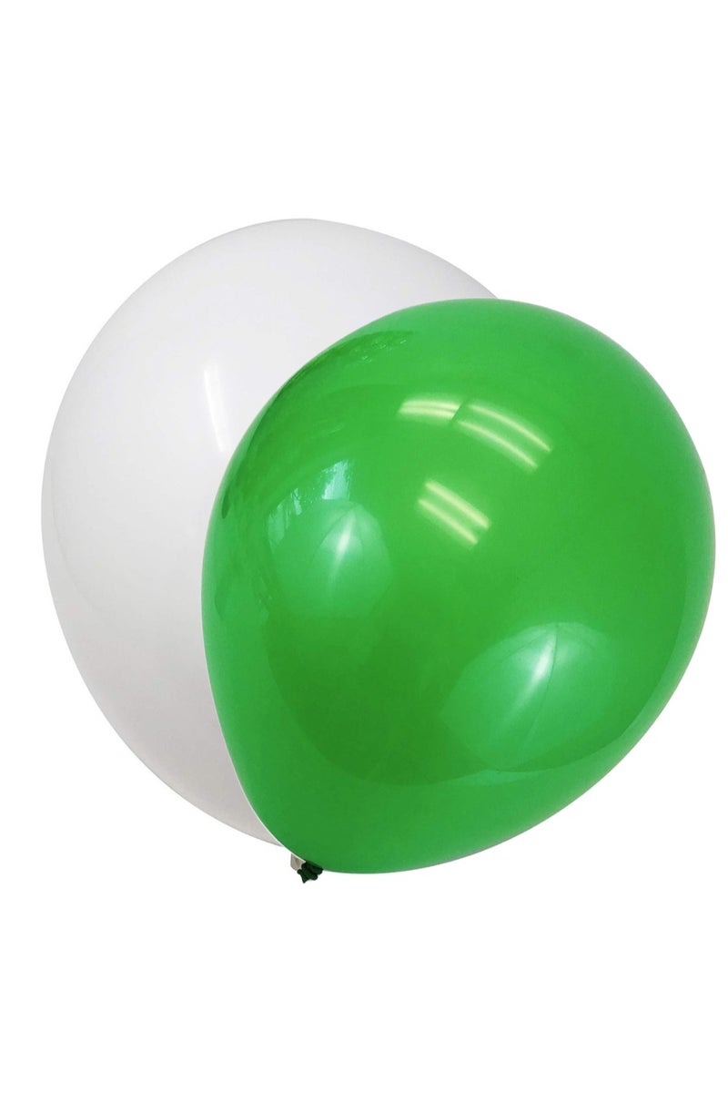 مجموعة بالونات اليوم الوطني السعودي: ٢٠ أبيض + ٢٠ أخضر مقاس وسط | بالونات سميكة غير لامعة مقاومة للانفجار - Image 2