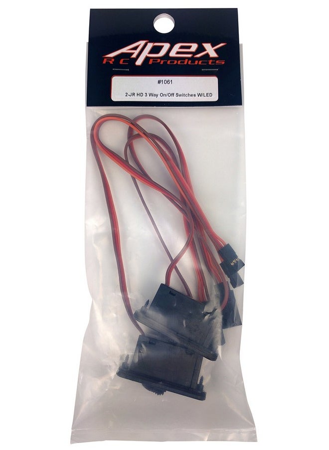 Apex RC Products Apex RC Products 2 Pack - JR Style Heavy Duty On/Off Switch with Bright LED and Charge Port 1061  - Image 2