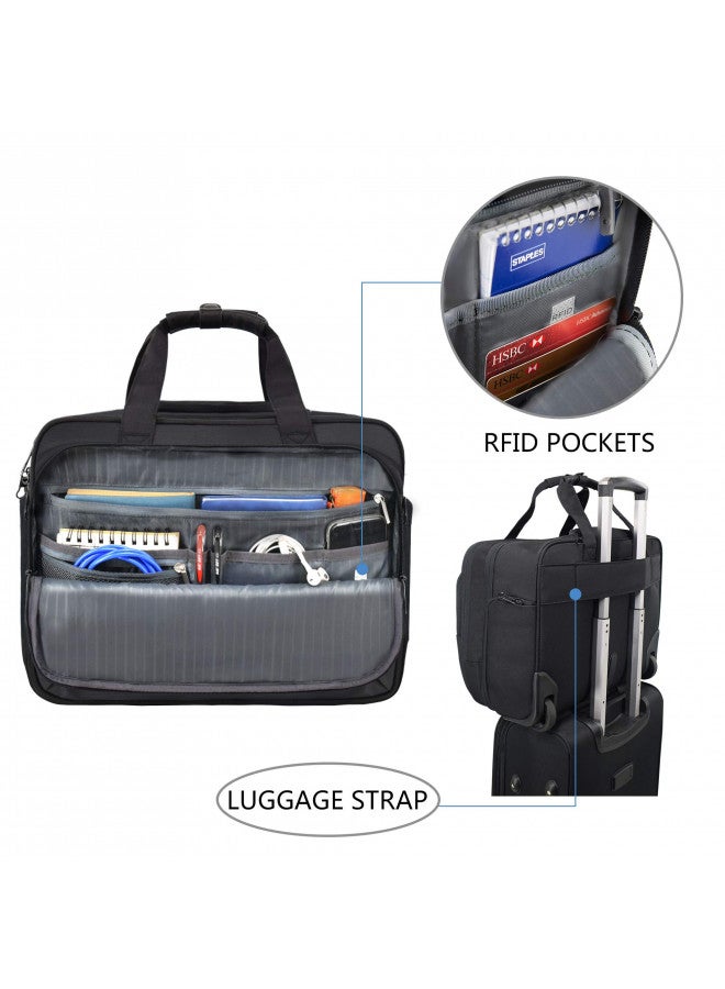 KROSER Rolling Laptop Bag for Men Women, Rolling Laptop Wheeled Briefcase for Business Fits Up to 17.3 Inch Laptop, Water-Repellent Wheeled Computer Bag Roller Case with RFID Pockets for Travel - Image 3