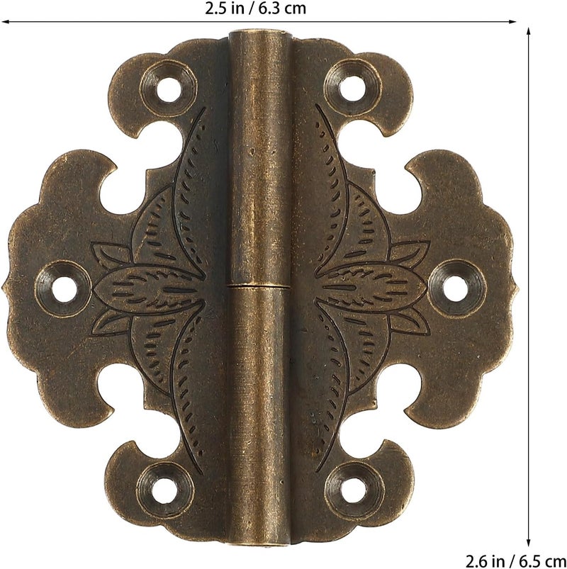 Thickened Antique Brass Wooden Box Hinge with Copper Alloy, Retro Cabinet and Jewelry Box Hardware for Furniture Accessories - Image 2