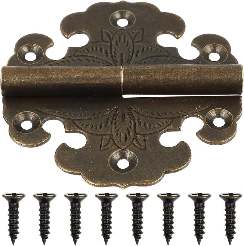 Thickened Antique Brass Wooden Box Hinge with Copper Alloy, Retro Cabinet and Jewelry Box Hardware for Furniture Accessories - Image 1
