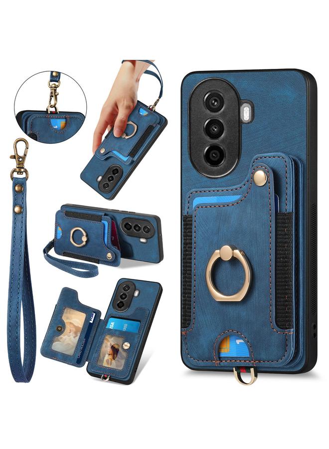 S-TOP Case For Huawei nova Y70 / Y70+ Retro Skin-feel Ring Multi-card Wallet Phone Case - Image 1