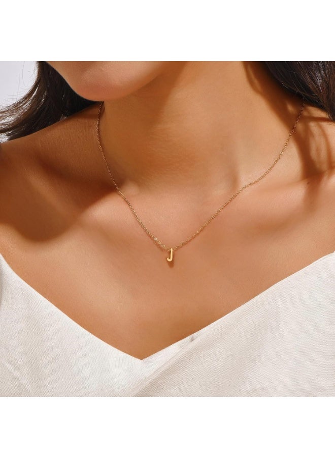 Julia Store Dainty Initial Necklaces for Women 18K Gold Plated Stainless Steel Trendy Letter Necklace Personalized Initial Love Pendant Necklace Tiny Letter Name Necklaces Gift for Teen Girls - Letter (J) - Image 3
