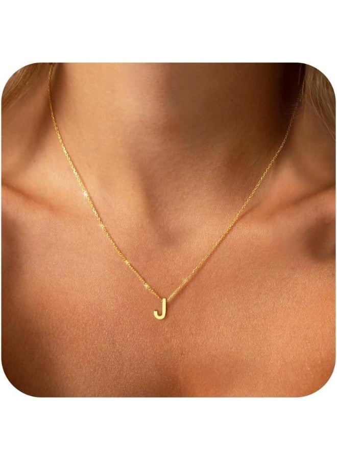 Julia Store Dainty Initial Necklaces for Women 18K Gold Plated Stainless Steel Trendy Letter Necklace Personalized Initial Love Pendant Necklace Tiny Letter Name Necklaces Gift for Teen Girls - Letter (J) - Image 4