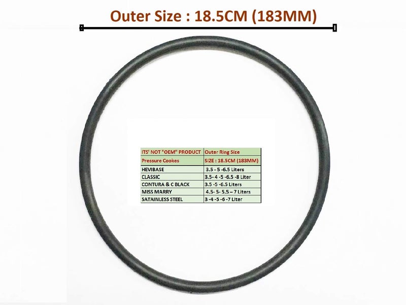 MILESTOUCH MILESTOUCH - Classic Cooker Ring 3.5-4 -5-6.5 - 8 Liters - Pressure Cooker Gasket/Ring (REPLACEMENT PART COMPATIBLE WITH HAWKINS) Large Packed 1 Piece, 1 year warranty, Size - 17.7 CM,  - Image 4