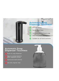 SYOSI Automatic Soap Dispenser Touchless Hands Free Soap Dispenser with Waterproof Base Stainless Steel Liquid Soap Holder with Infrared Motion Sensor Visible Window for Kitchen Bathroom Restaurant Hotel  - Image 3