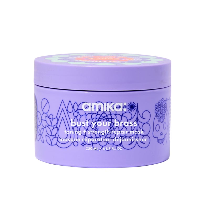 amika bust your brass toning + strength repair mask, 250ml - Image 1