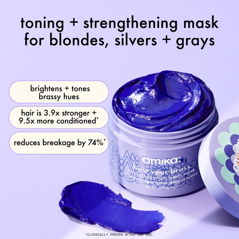 amika bust your brass toning + strength repair mask, 250ml - Image 2