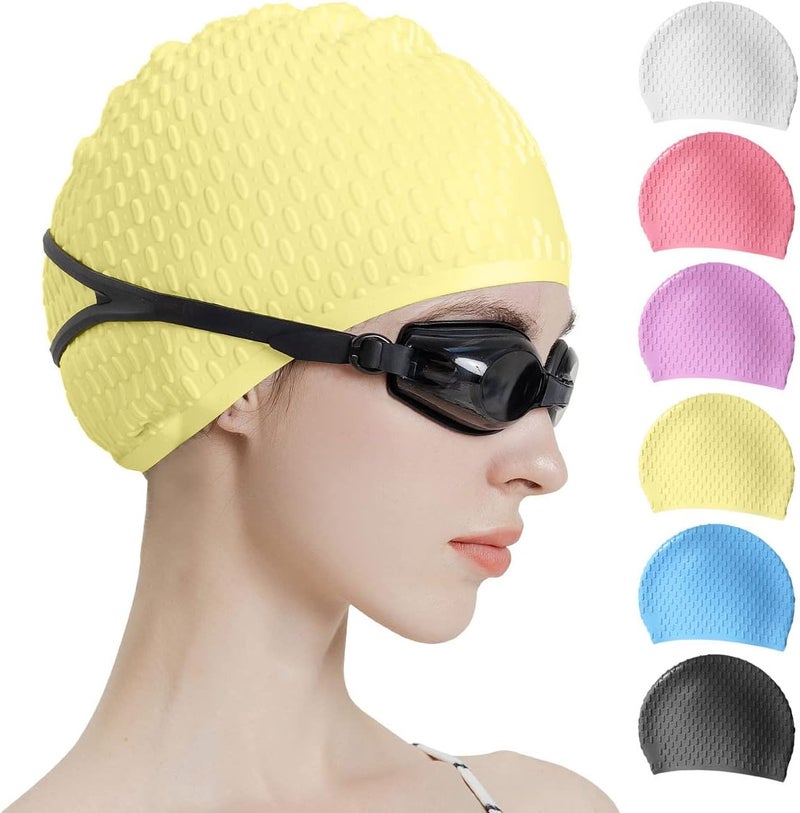 Tripsky Silicone Swim Cap,Comfortable Bathing Cap Ideal for Curly Short Medium Long Hair, Swimming Cap for Women and Men, Shower Caps Keep Hairstyle Unchanged… - Image 1