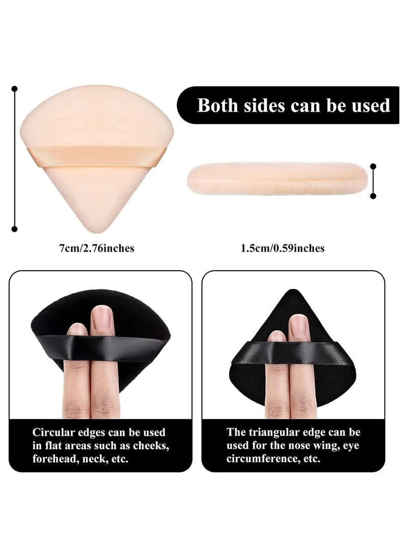 أوريتي مناديل بودرة قطنية نقية، مصنوعة من قطن مخملي لتحديد الوجه، تحت العينين والزوايا، مع حزام، 6 قطع باللون الأسود و6 قطع باللون البني - Image 2