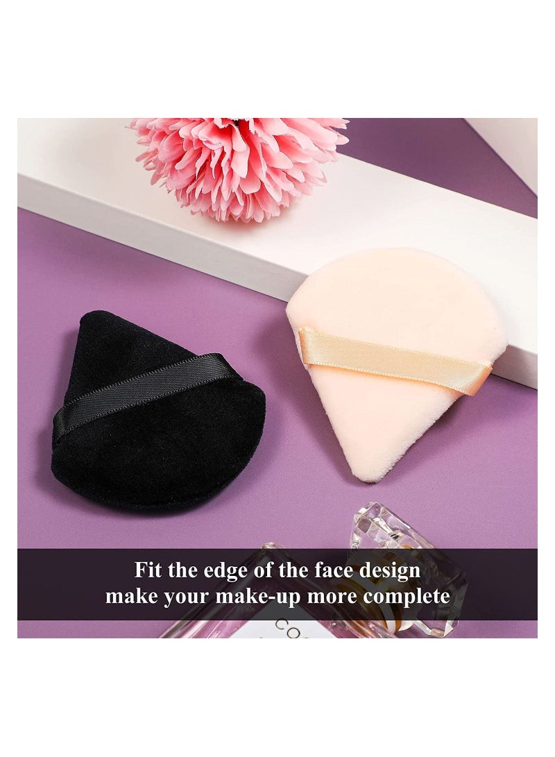 أوريتي مناديل بودرة قطنية نقية، مصنوعة من قطن مخملي لتحديد الوجه، تحت العينين والزوايا، مع حزام، 6 قطع باللون الأسود و6 قطع باللون البني - Image 3