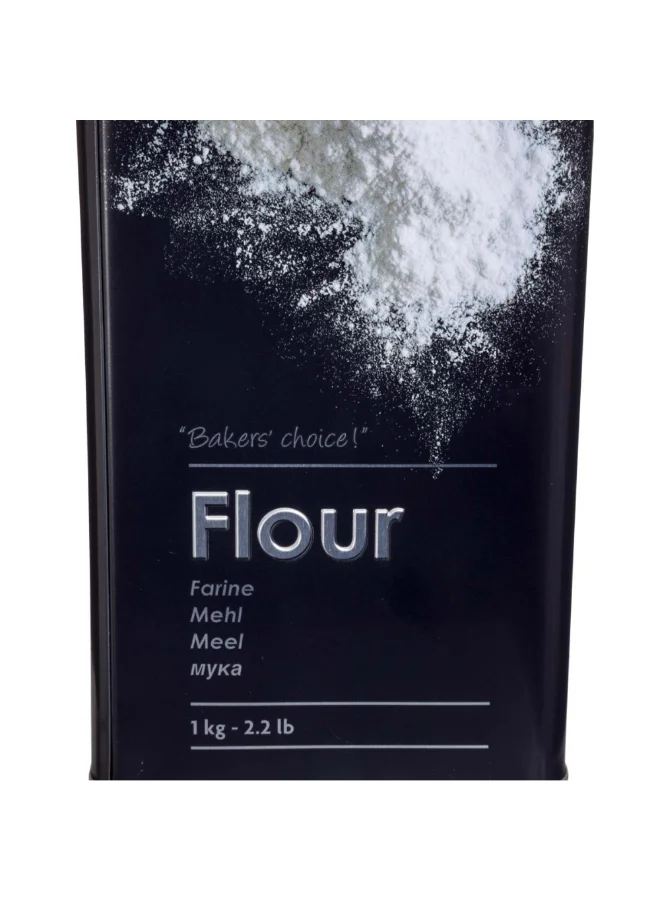 Five Simply Smart Metal Flour Container Black and Silver 1 kg 136308