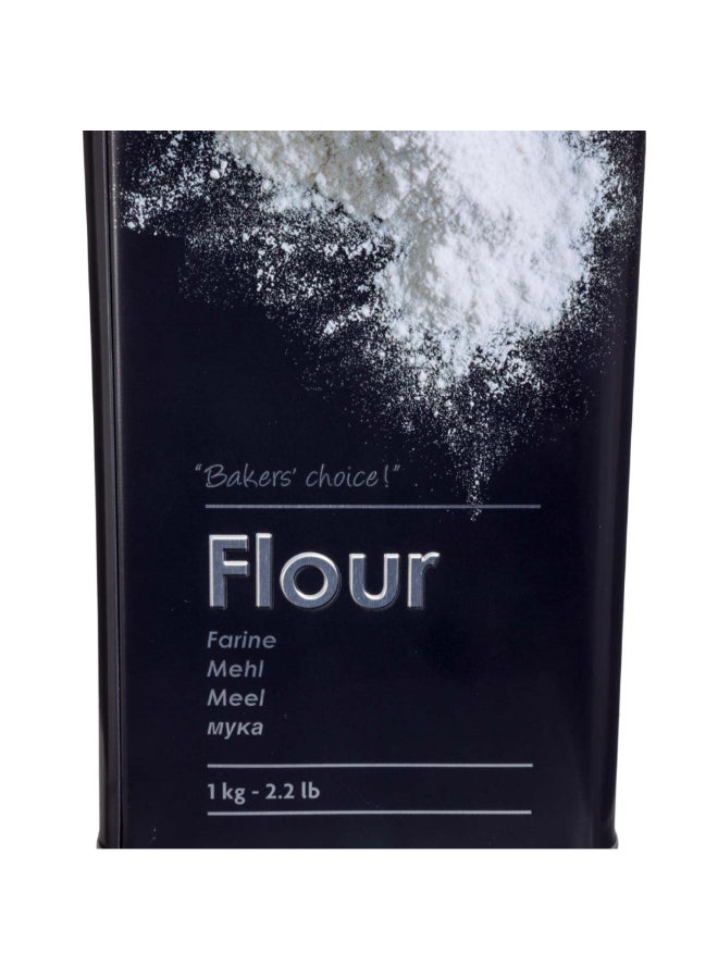 Five Simply Smart Metal Flour Container Black and Silver 1 kg 136308 - Image 2