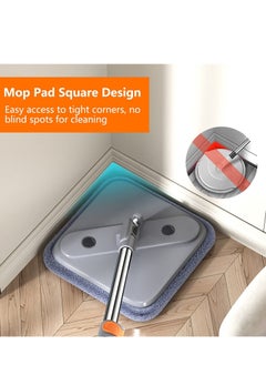Alissa Spin Mop and Bucket Set with Self Separation Dirty and Clean Water System with 6 Reusable Mop Pads 360° Rotating Square Mop  - Image 3