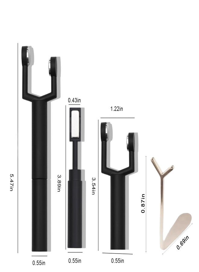 SILPECWEE 3 In 1 Cat Eye Magnet for Nails, 4pcs Y-shape Guide for Rapid Forming Heart, Cat Eye Gel Nail Polish Magnet, Magnetic Nail Polish Nail Magnets Tool for DIY Studio & Salon - Black - Image 2