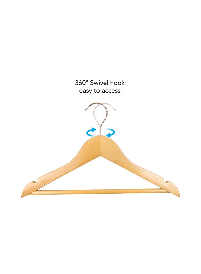 Noon East 10 Piece Kid Nursery Wood Hangers, 360 Degree Swivel Hook Non Slip Coat Hanger for Coats, Suits, Pants and Jackets, Natural 19.05x32cm - Image 4