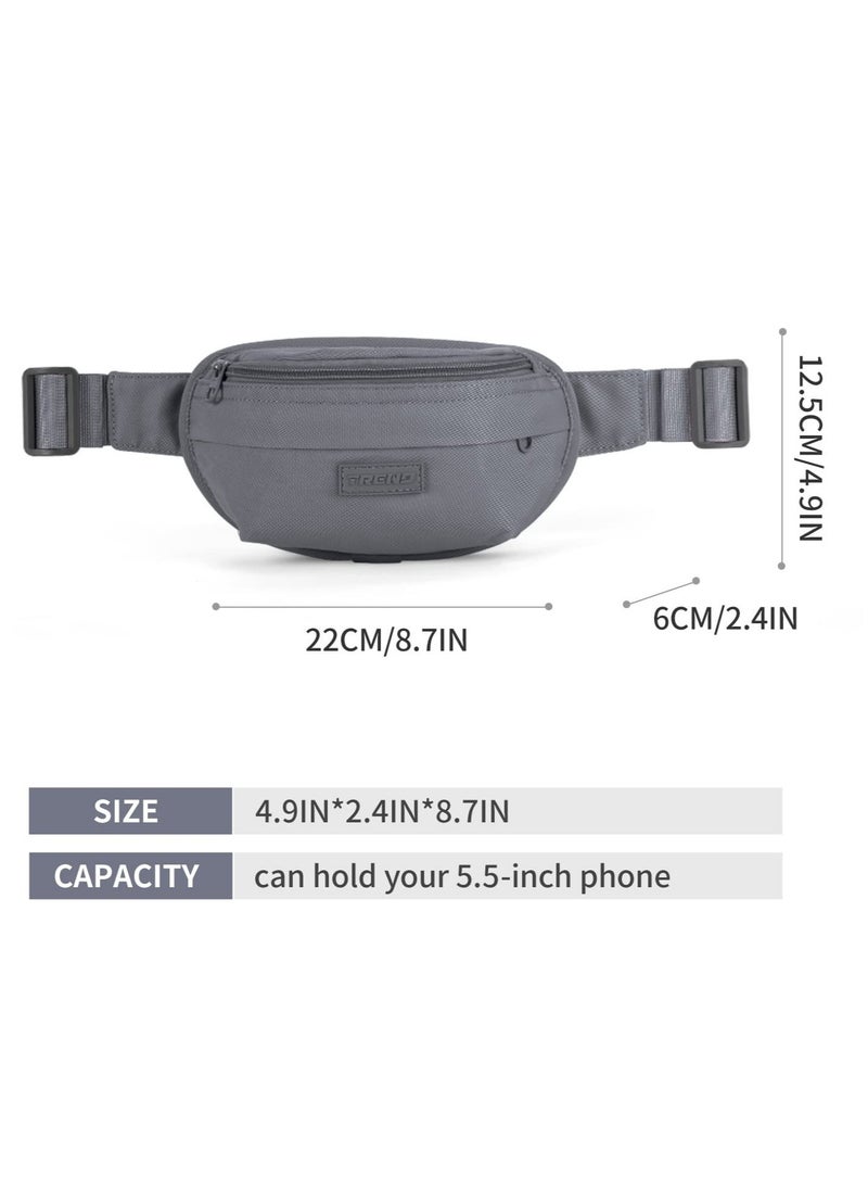 KASTWAVE - Pack for Women Men, Fashionable Waterproof Crossbody Waist Bag, Pack Belt Bag for Yoga, Running Sport, Workout, Hiking Travel Walking, Easy Carry Any Phone Wallet Purse (Grey) - Image 1