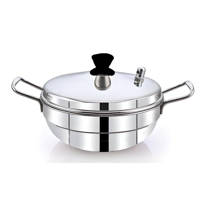 AadiVeer Stainless Steel idli Cooker | Idli Maker | Idli Pot Multi Kadai Idli Cooker Wth 2 Idli Plates, 8 idlies, High Polished - Image 2