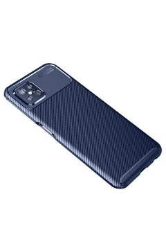 HuHa Case Cover For OPPO A92s Carbon Fiber Texture Shockproof TPU Case Blue 