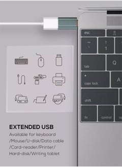 LDNIO محول OTG USB C إلى USB 3.0 A محول Type-C ذكر إلى USB 3.0 A أنثى محول Thunderbolt لأجهزة iPad Pro 2021 MacBook Samsung Note20 Ultra S21+ Huawei P40 رمادي  - Image 3