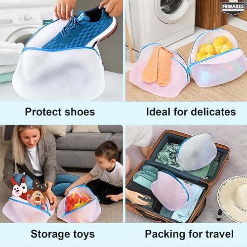 F8WARES 1 Pack Easy Shoe Washing Bag Shoe Wash Bag, 360° Cleaning, Reusable WashBag With Zip Laundry Bags For Sneakers, Shoe Cleaner Pouch for Storage & Travel - All Shoe Sizes - Image 5