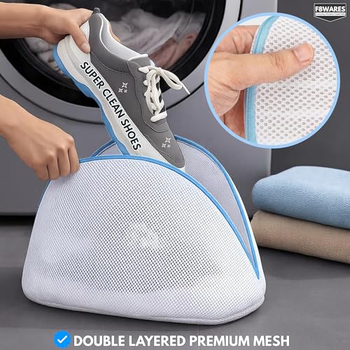 F8WARES 1 Pack Easy Shoe Washing Bag Shoe Wash Bag, 360° Cleaning, Reusable WashBag With Zip Laundry Bags For Sneakers, Shoe Cleaner Pouch for Storage & Travel - All Shoe Sizes - Image 4