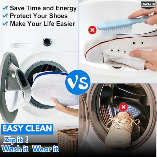 F8WARES 1 Pack Easy Shoe Washing Bag Shoe Wash Bag, 360° Cleaning, Reusable WashBag With Zip Laundry Bags For Sneakers, Shoe Cleaner Pouch for Storage & Travel - All Shoe Sizes - Image 3