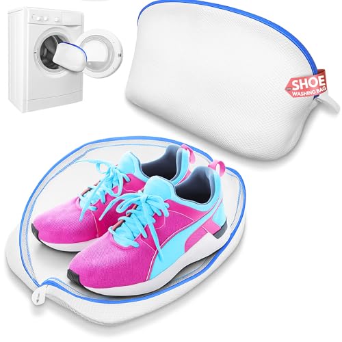 F8WARES 1 Pack Easy Shoe Washing Bag Shoe Wash Bag, 360° Cleaning, Reusable WashBag With Zip Laundry Bags For Sneakers, Shoe Cleaner Pouch for Storage & Travel - All Shoe Sizes - Image 1