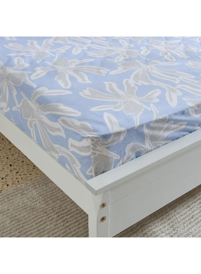 Home Box Malta-Evelyn Printed Cotton King Flat Sheet - 240x260 cm