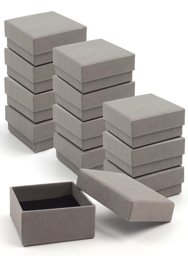Coobbar Gift Box Necklace Earring Ring Box Gift Box,12 Pieces Square Cardboard Jewelry Gift Boxes,Cotton Filled Cardboard Paper Jewelry Box Gift Case (3.5x3.5x1.25 Inches) (Gray) - Image 1