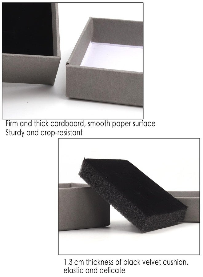 Coobbar Gift Box Necklace Earring Ring Box Gift Box,12 Pieces Square Cardboard Jewelry Gift Boxes,Cotton Filled Cardboard Paper Jewelry Box Gift Case (3.5x3.5x1.25 Inches) (Gray) - Image 3
