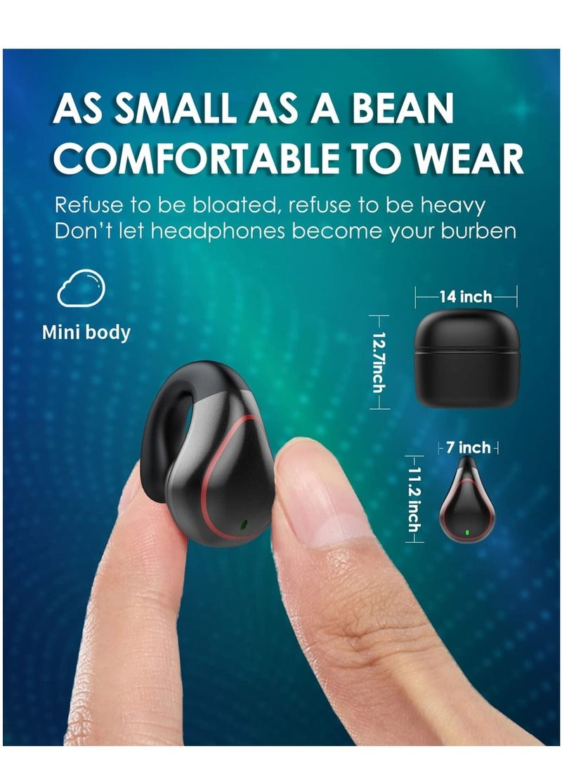 Captaintech Single Earbud Open Ear Headphones Wireless Bluetooth True Wireless Open Earbuds, Mini Small Open Earbuds for iPhone Android, Tiny Bone Ear Bud with Mic Earphones for Small Ear Canals Running Cycling W - Image 3