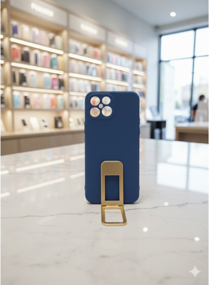 جريس جراب هاتف رفيع بلون أزرق رمادي غير لامع مع فتحات دقيقة للكاميرا وإمكانية الوصول إلى مستشعر بصمة الإصبع الخلفي - غطاء احترافي ماص للصدمات لهاتف Honor X8 - Image 1