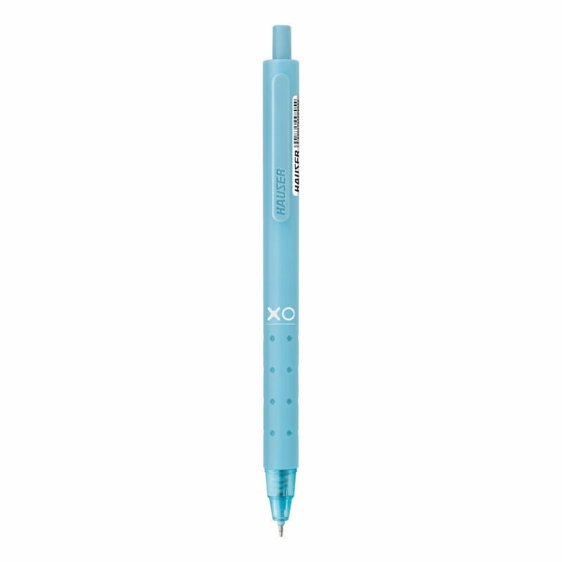 Hauser XO Click Retractable Gel Pen | Needle Spring Tip for Super Soft & Smooth Writing Experience | Grooved Grip for Comfortable Writing | Blue Ink, Pack Of 10 - Image 2