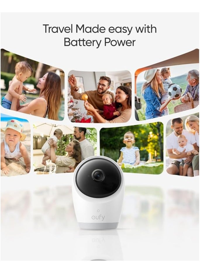 eufy Baby Monitor E21 with 4K Camera, Hybrid Wi-Fi and No Wi-Fi Connection, App and Monitor Control, Ultra-Clear Night View, Pan-Tilt, 8× Zoom, Portable Camera with Built-In Battery, ANR, Smart Alerts - Image 4