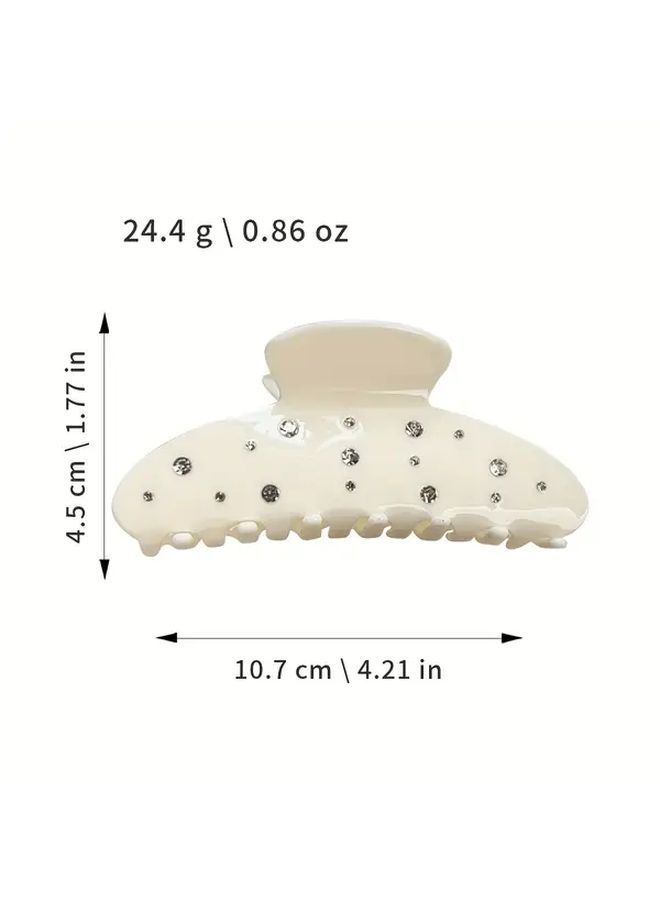 Black Rhinestone Decorated Large Shark Tooth Hair Claw For Ponytail Updo Buns Heavy Duty Hair Accessory - Image 4