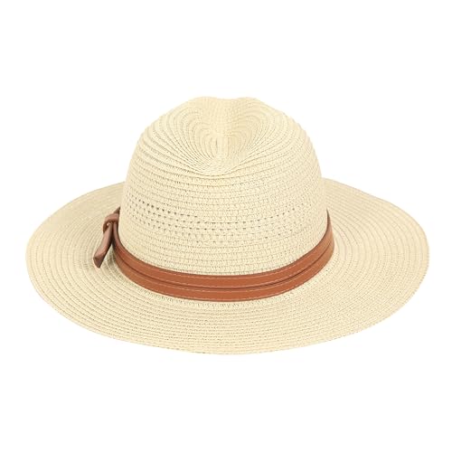 FabSeasons Men's Straw Panama Hat - Beach Sun Protection Cap, Cream, Free Size - Image 2