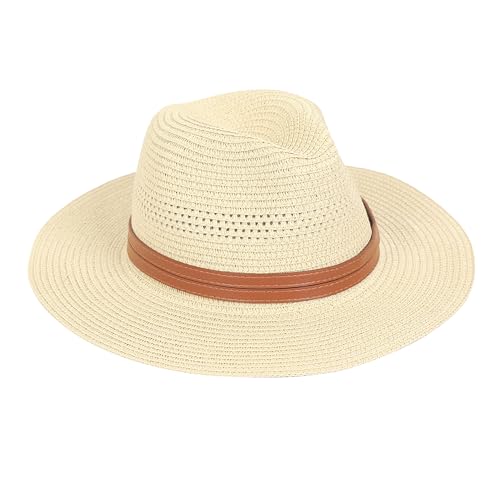 FabSeasons Men's Straw Panama Hat - Beach Sun Protection Cap, Cream, Free Size - Image 5