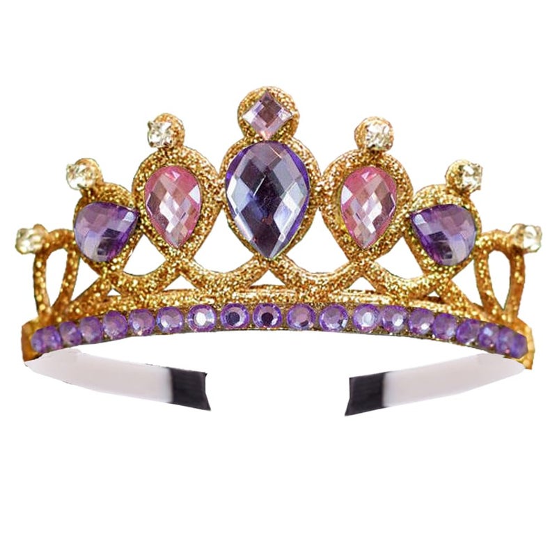 Yosbabe Princess Rapunzel Dress up Accessories Rapunzel Crown Necklace Gloves Bracelet Ring Earrings Cosplay Dress up Accessories for Girls (purple2) - Image 5
