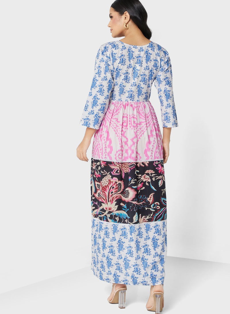 ARABIAN CLOSET Flared Sleeve Printed Jalabiya - Image 2