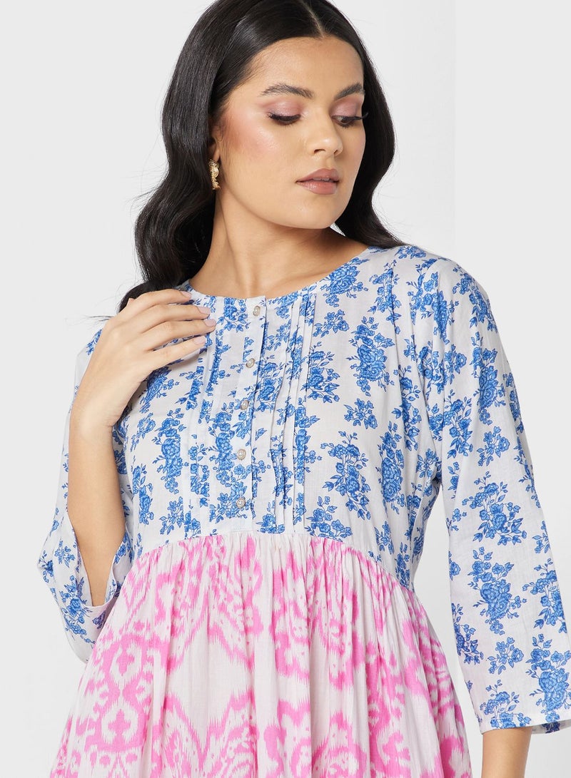 ARABIAN CLOSET Flared Sleeve Printed Jalabiya - Image 3