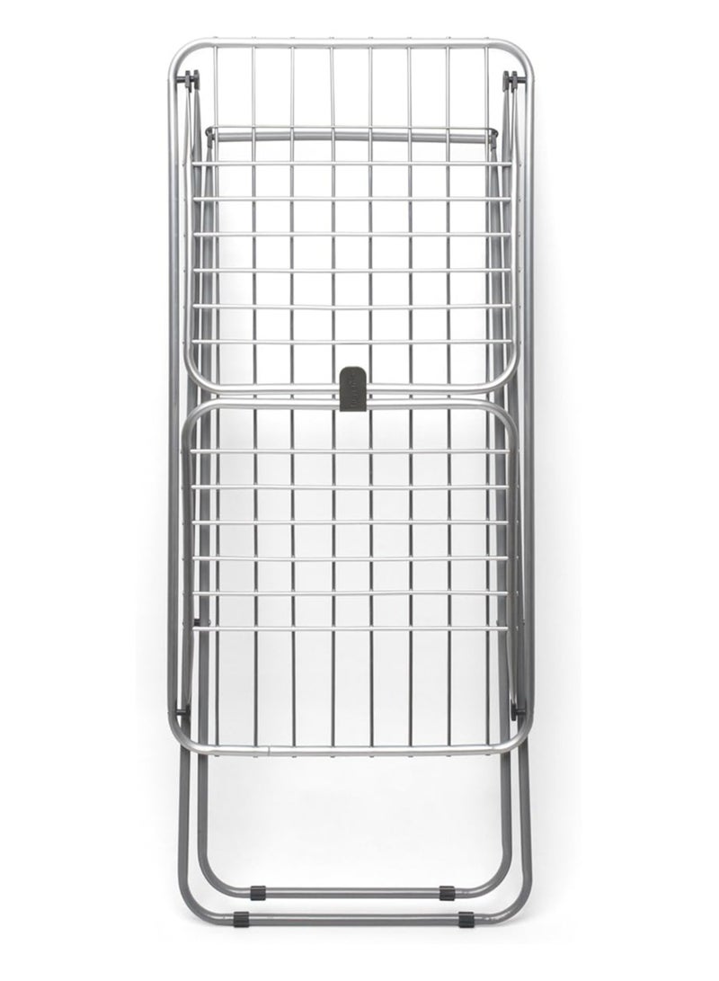 جراي أون رف تجفيف الملابس الأفقي الرمادي - حامل تجفيف الغسيل القابل للطي بطول 20 مترًا للاستخدام الداخلي والخارجي، حامل تجفيف معدني قوي وموفر للمساحة - Image 3