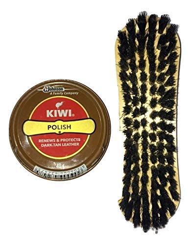 Kiwi by Be The Bestest Kiwi Shoe Polish Paste B 02 fl oz 1 Dark Tan with Kiwi Leather Shine Brush - Image 3